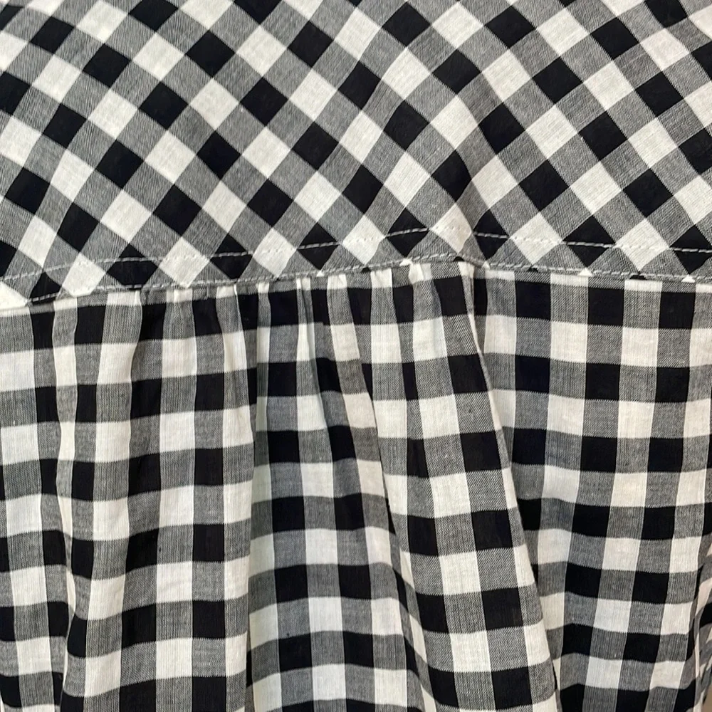 J. Crew black and white gingham women's top